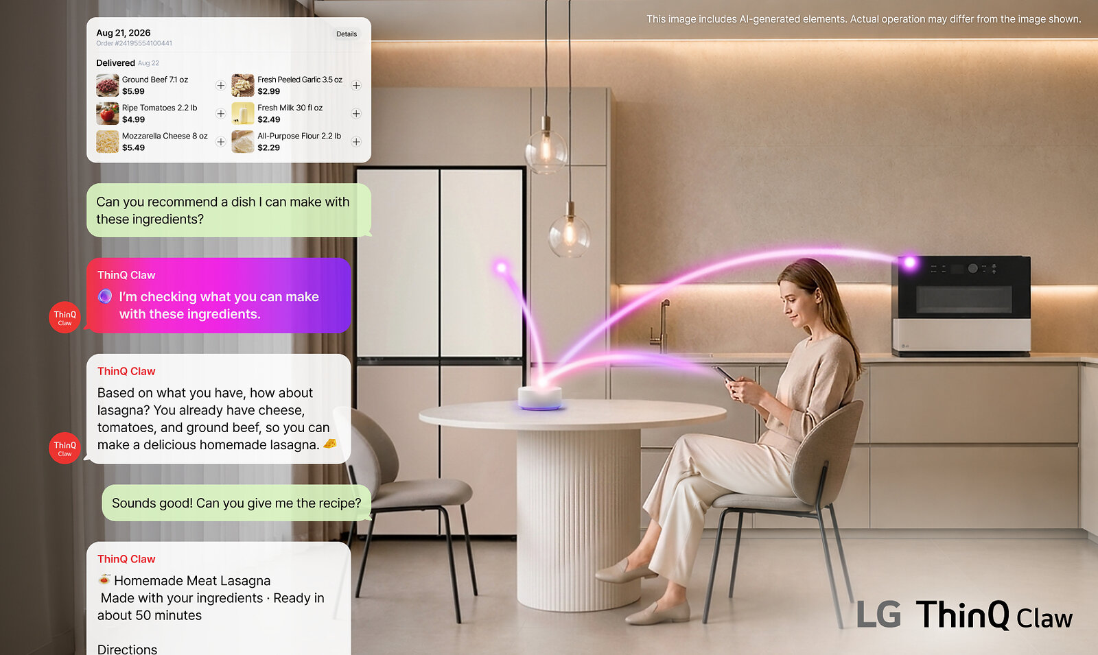 LG ThinQ Claw на кухне: рецепт по купленным продуктам
